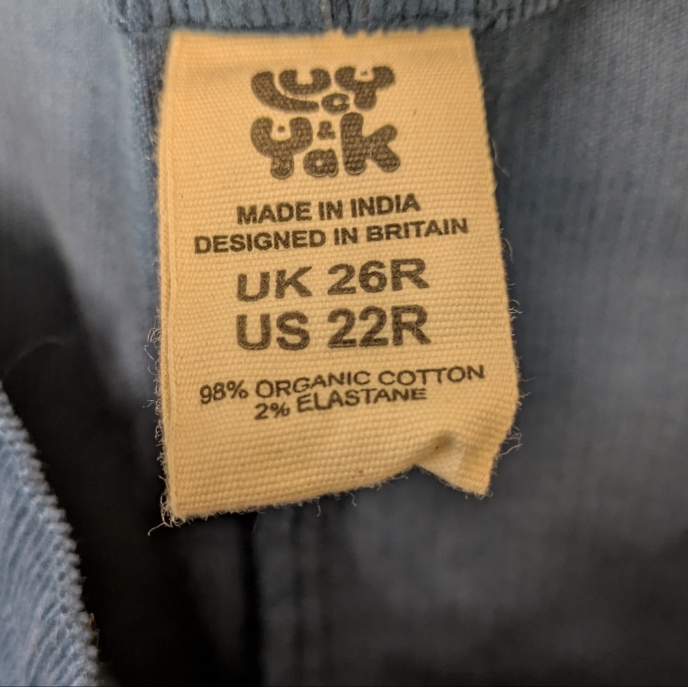 Lucy & Yak Blue Corduroy Overalls